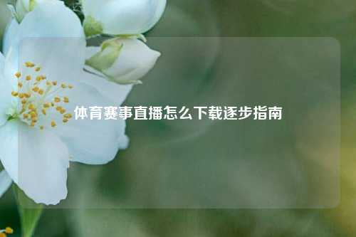 体育赛事直播怎么下载逐步指南