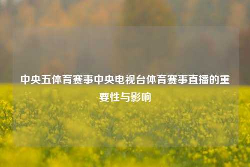中央五体育赛事中央电视台体育赛事直播的重要性与影响