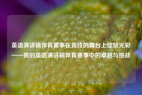 英语演讲稿体育赛事在竞技的舞台上绽放光彩——我的英语演讲稿体育赛事中的卓越与挑战