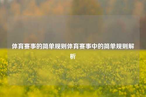 体育赛事的简单规则体育赛事中的简单规则解析
