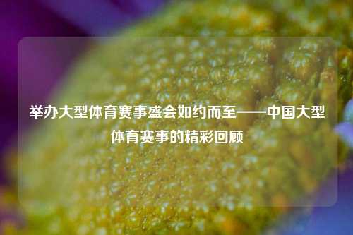 举办大型体育赛事盛会如约而至——中国大型体育赛事的精彩回顾