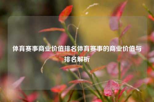 体育赛事商业价值排名体育赛事的商业价值与排名解析