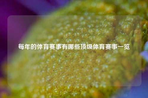 每年的体育赛事有哪些顶级体育赛事一览