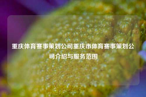 重庆体育赛事策划公司重庆市体育赛事策划公司介绍与服务范围