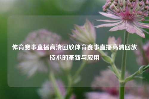 体育赛事直播高清回放体育赛事直播高清回放技术的革新与应用